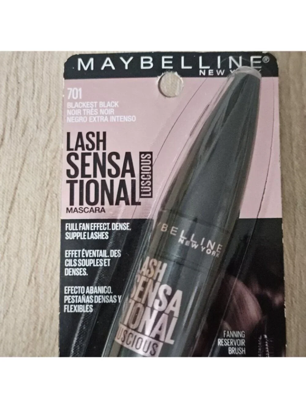 Maybelline Lash Sensational Luscious Mascara #701 Blackest Black Lot Of 3